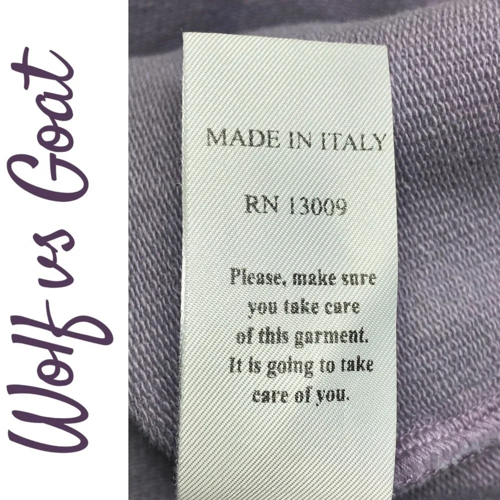 NWOT WOLF VS GOAT‎ ELEVATED LUXE LAVENDER PURPLE HOODIE ITALY RESORTWEAR XXL